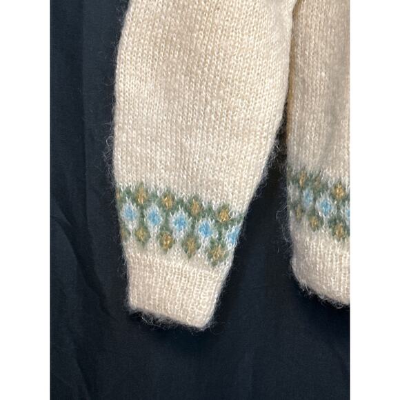 WOOL VTG Sweater M/L Fuzzy Geometric Swedish Ski Gorpcore Streetwear Preppy - Picture 5 of 16